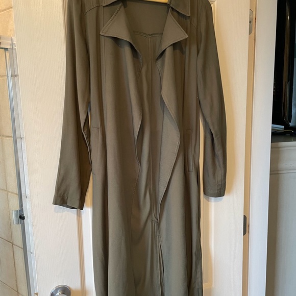 Forever 21 Olive Green Belted Trench Size M - Picture 3 of 5